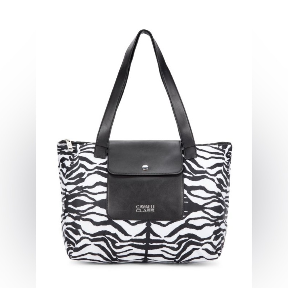 Cavalli Class Women’s Zebra Print Nylon Tote Bag OS NWT
